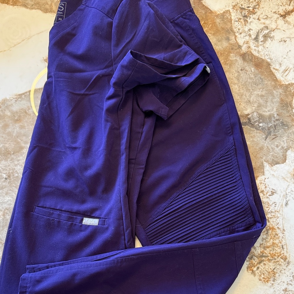 Figs Purple Ribbed-Knee Jogger Sweatpants